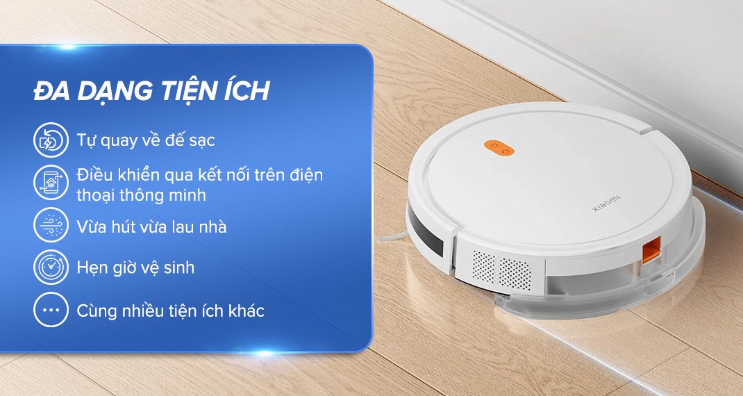 Robot hút bụi lau nhà Xiaomi Vacuum E5 - Trắng