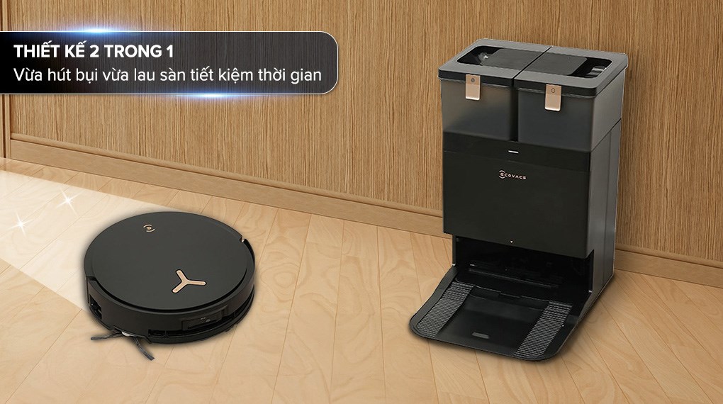 Robot hút bụi lau nhà Ecovacs X8 PRO OMNI - Đen