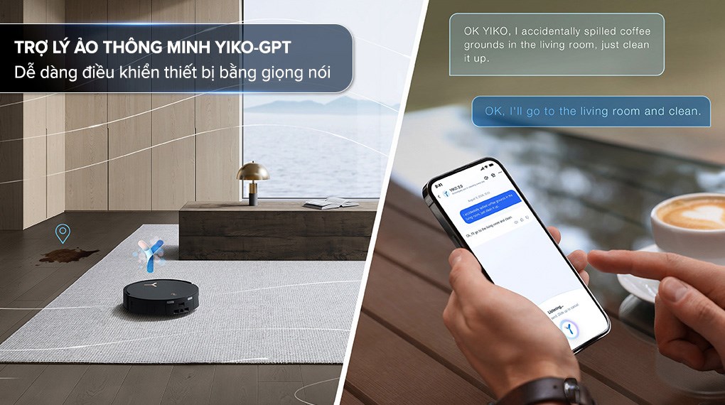 Robot hút bụi lau nhà Ecovacs X8 PRO OMNI - Đen