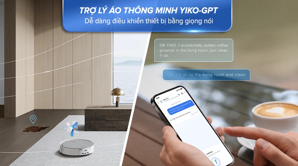 Robot hút bụi lau nhà Ecovacs X8 PRO OMNI - Trắng