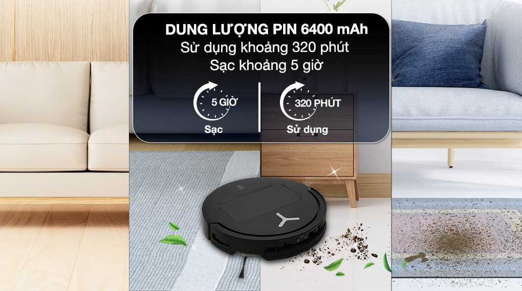 Robot hút bụi lau nhà Ecovacs Deebot T50 Pro OMNI - Đen