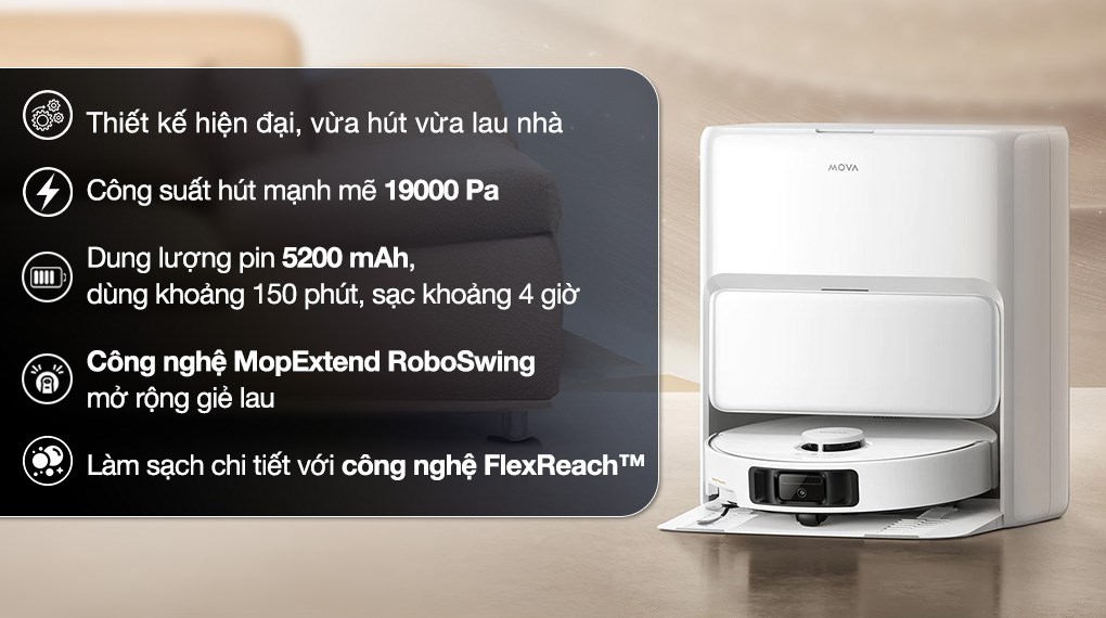 Robot hút bụi lau nhà Mova P50 Ultra