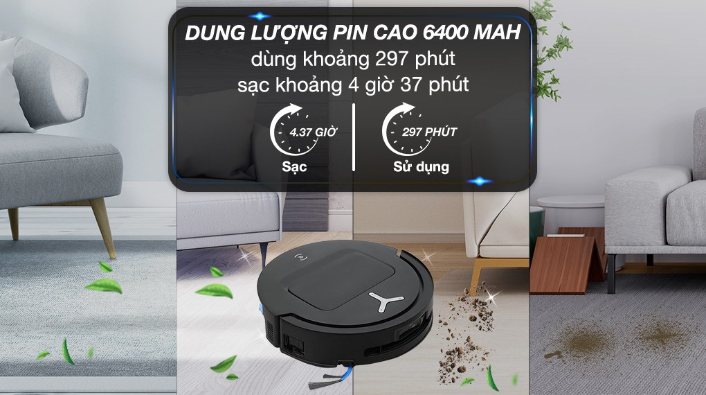 Robot hút bụi lau nhà Ecovacs Deebot T80 OMNI - Đen