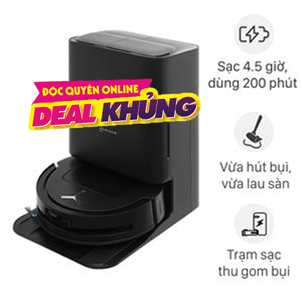 Robot hút bụi lau nhà Ecovacs Deebot T80 OMNI - Đen