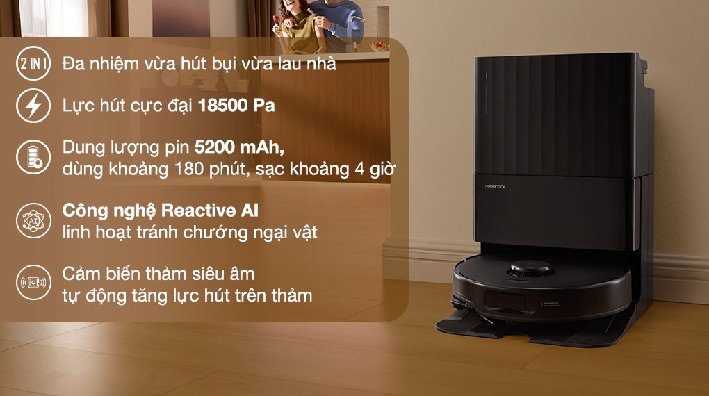 Robot hút bụi lau nhà Roborock Q Revo 5V1 - Đen