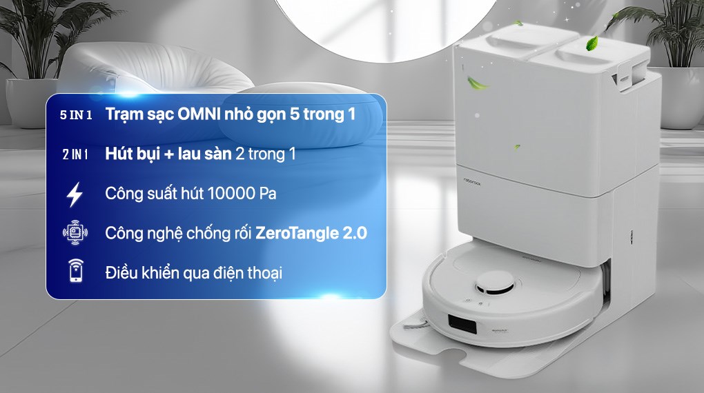 Robot hút bụi lau nhà Roborock QR 798 - Trắng