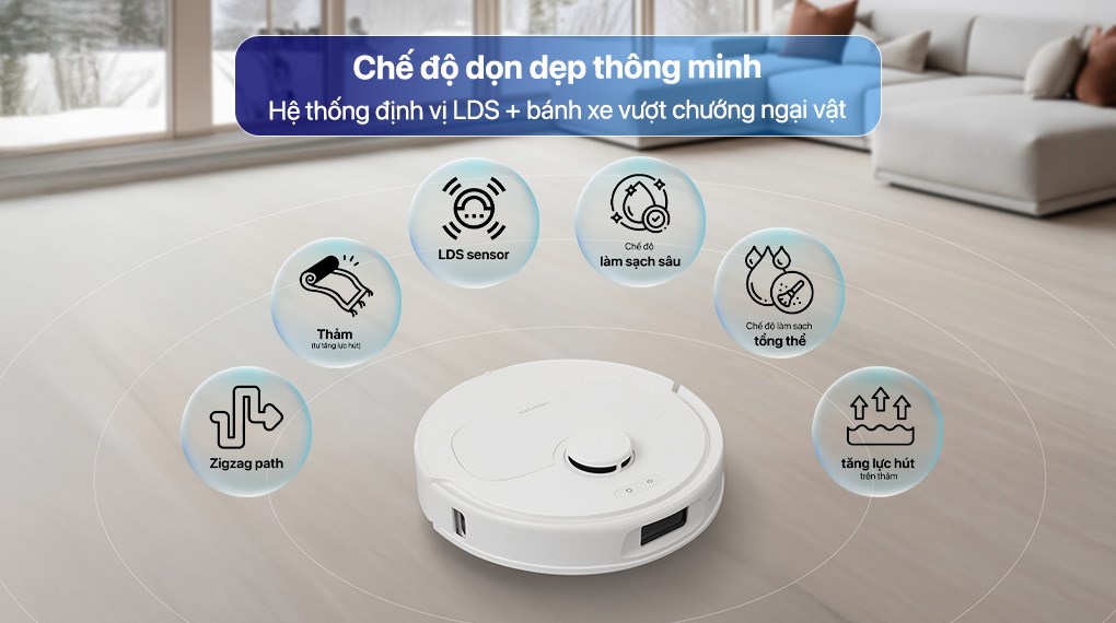 Robot hút bụi lau nhà Roborock QR 798 - Trắng