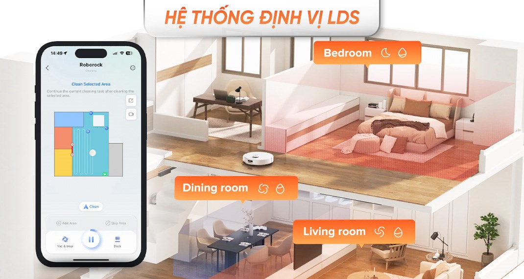 Robot hút bụi lau nhà Roborock Q Revo 5AE - Trắng