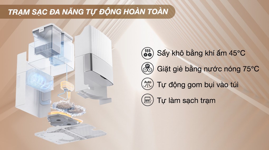 Robot hút bụi lau nhà Roborock Q Revo 5V1 - Trắng