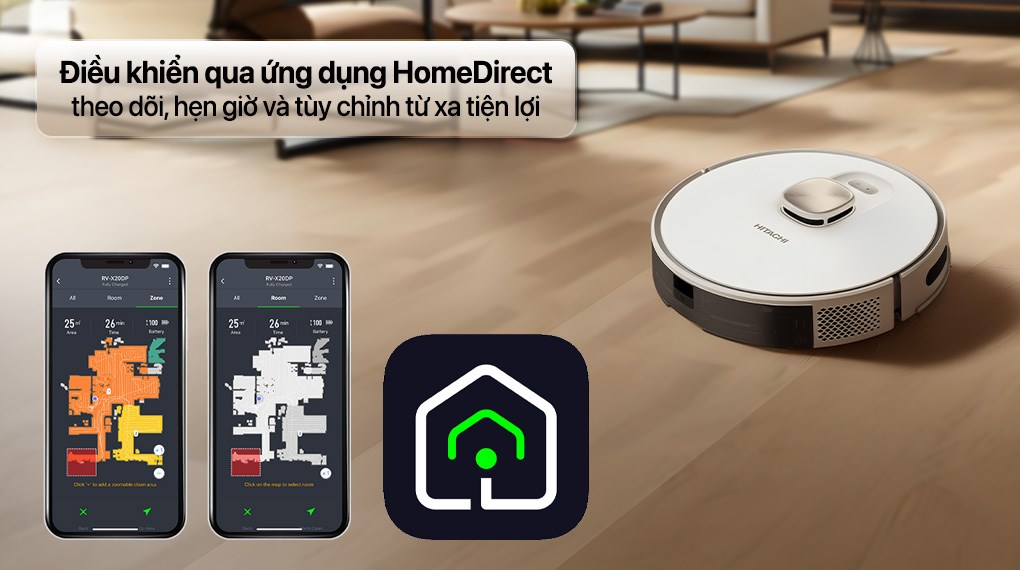 Robot hút bụi lau nhà Hitachi RV-X20P