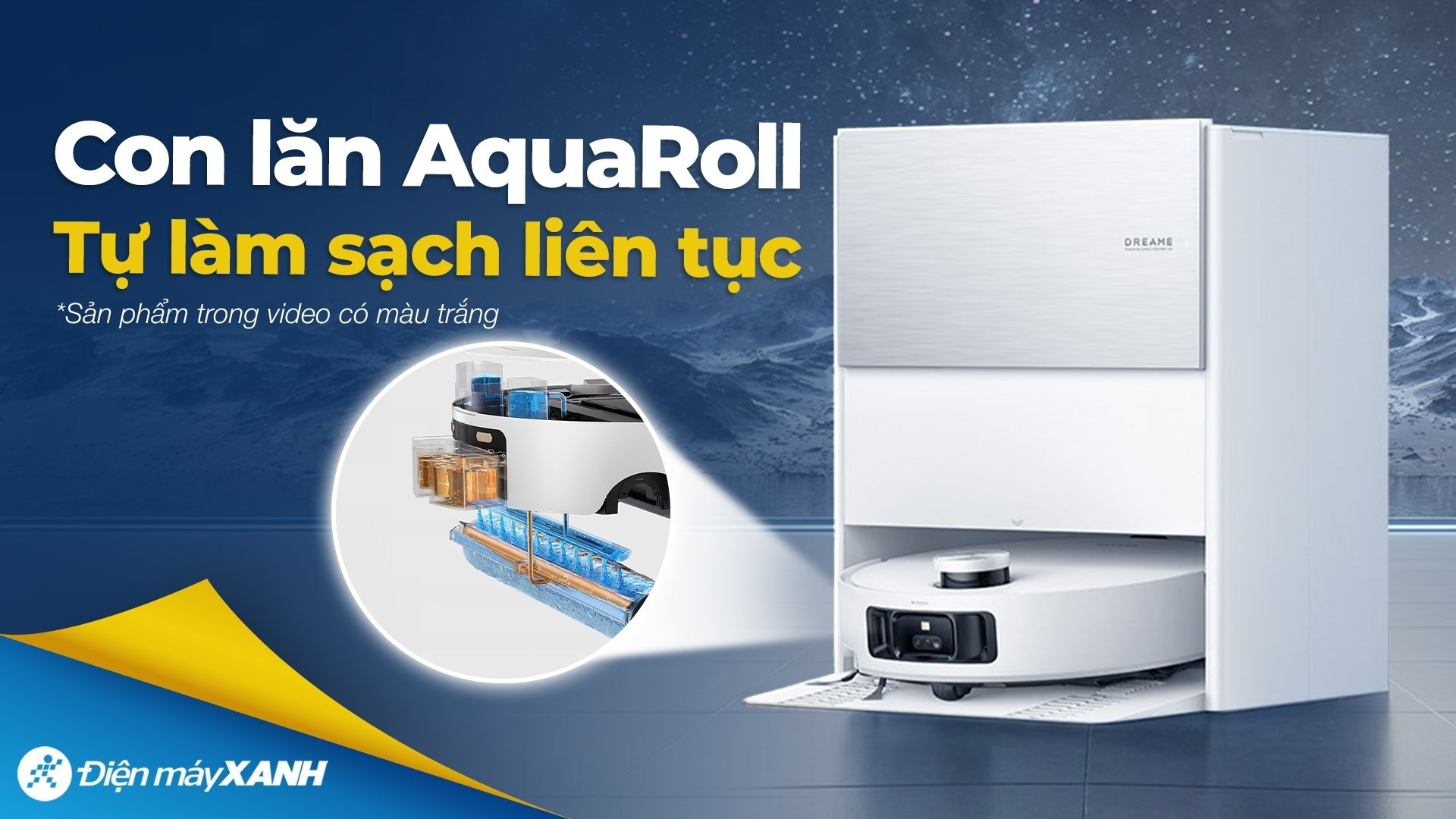 Robot hút bụi lau nhà Dreame Aqua 10 Roller Đen