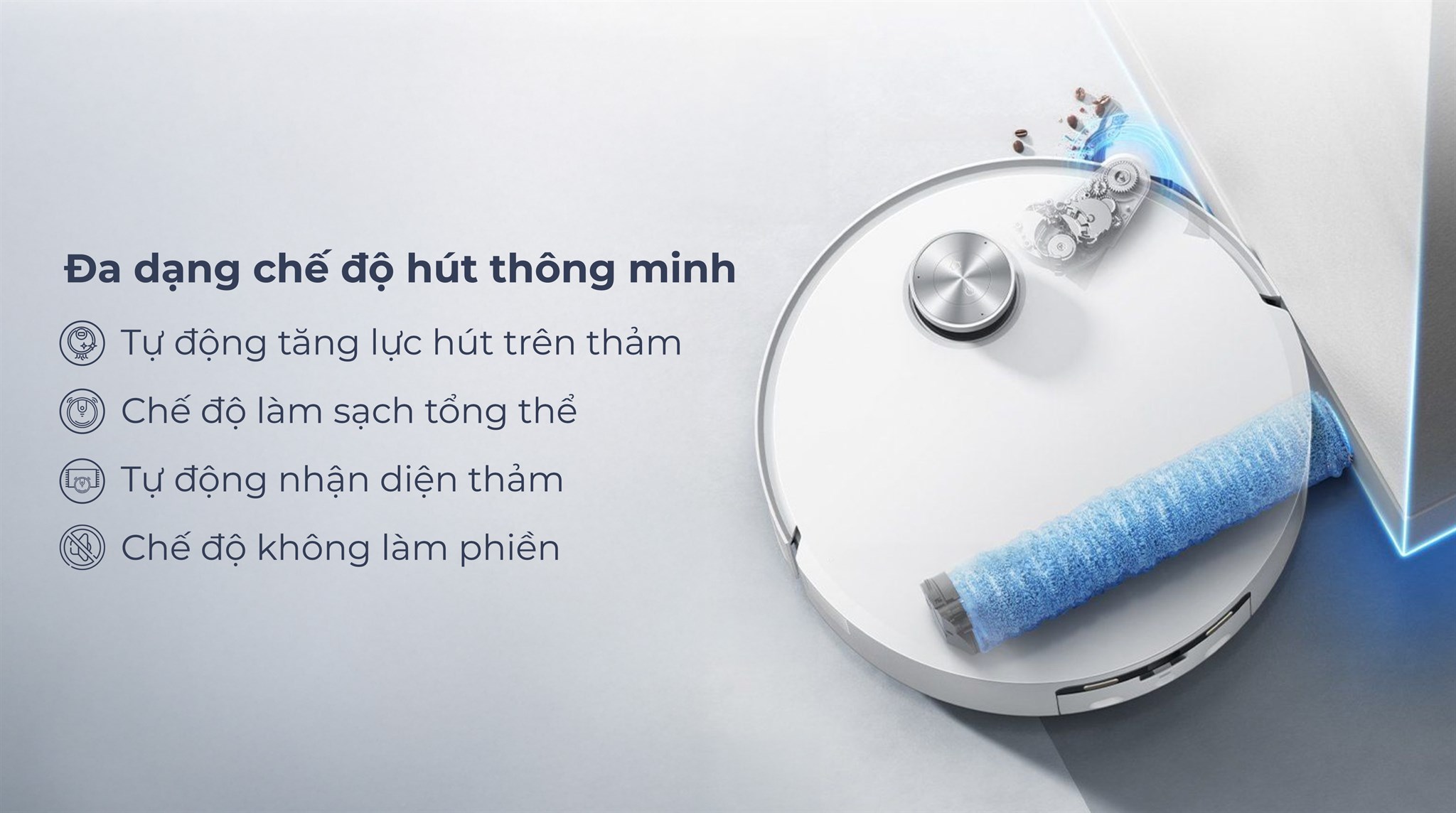 Robot hút bụi lau nhà Dreame Aqua 10 Roller Trắng