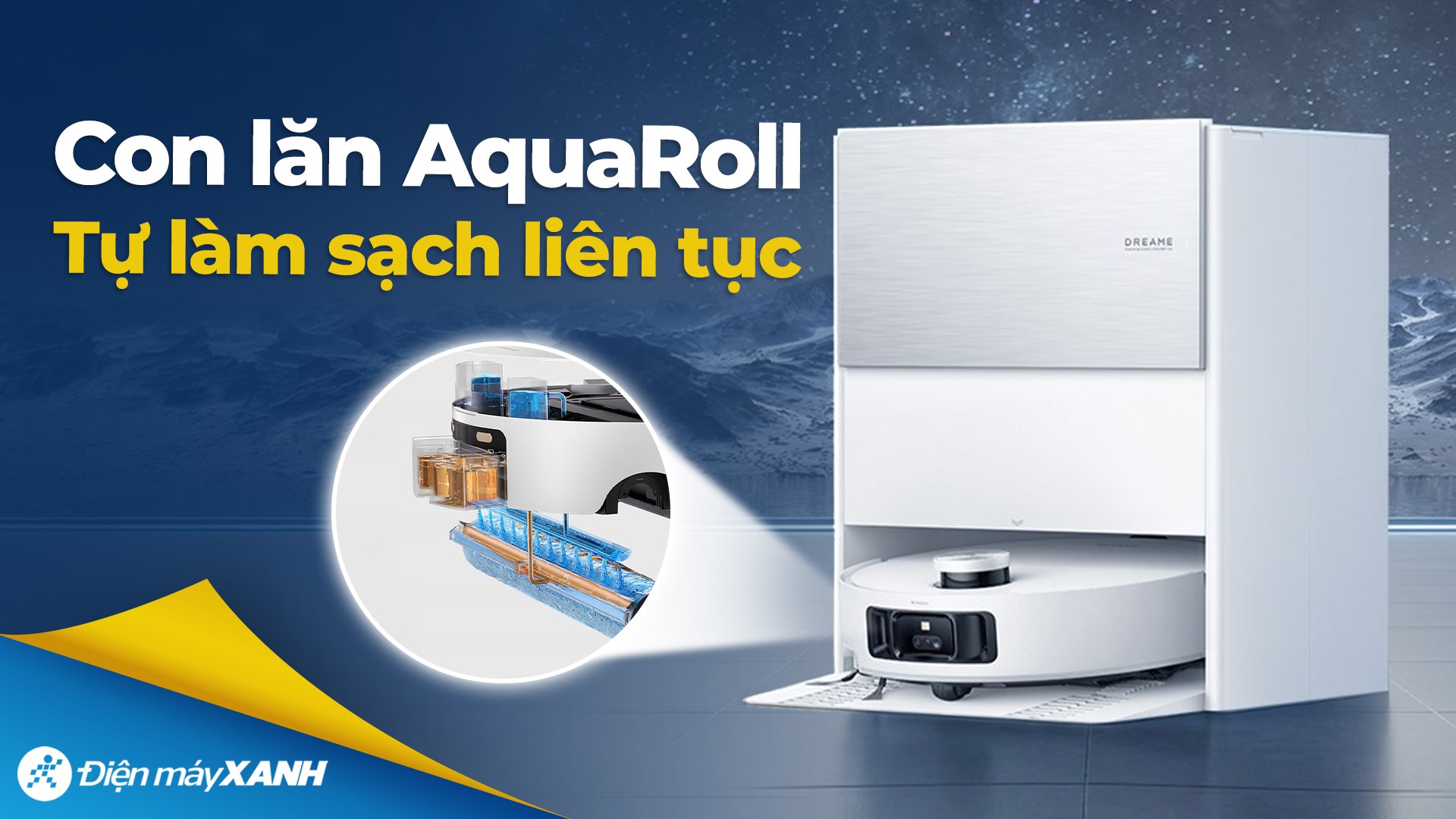 Robot hút bụi lau nhà Dreame Aqua 10 Roller Trắng