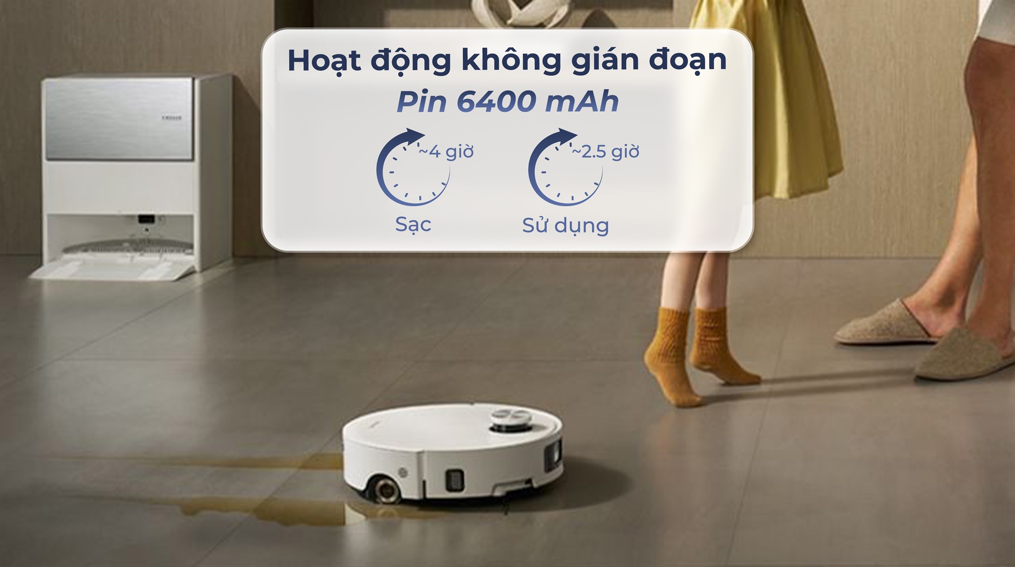 Robot hút bụi lau nhà Dreame Aqua 10 Roller Trắng