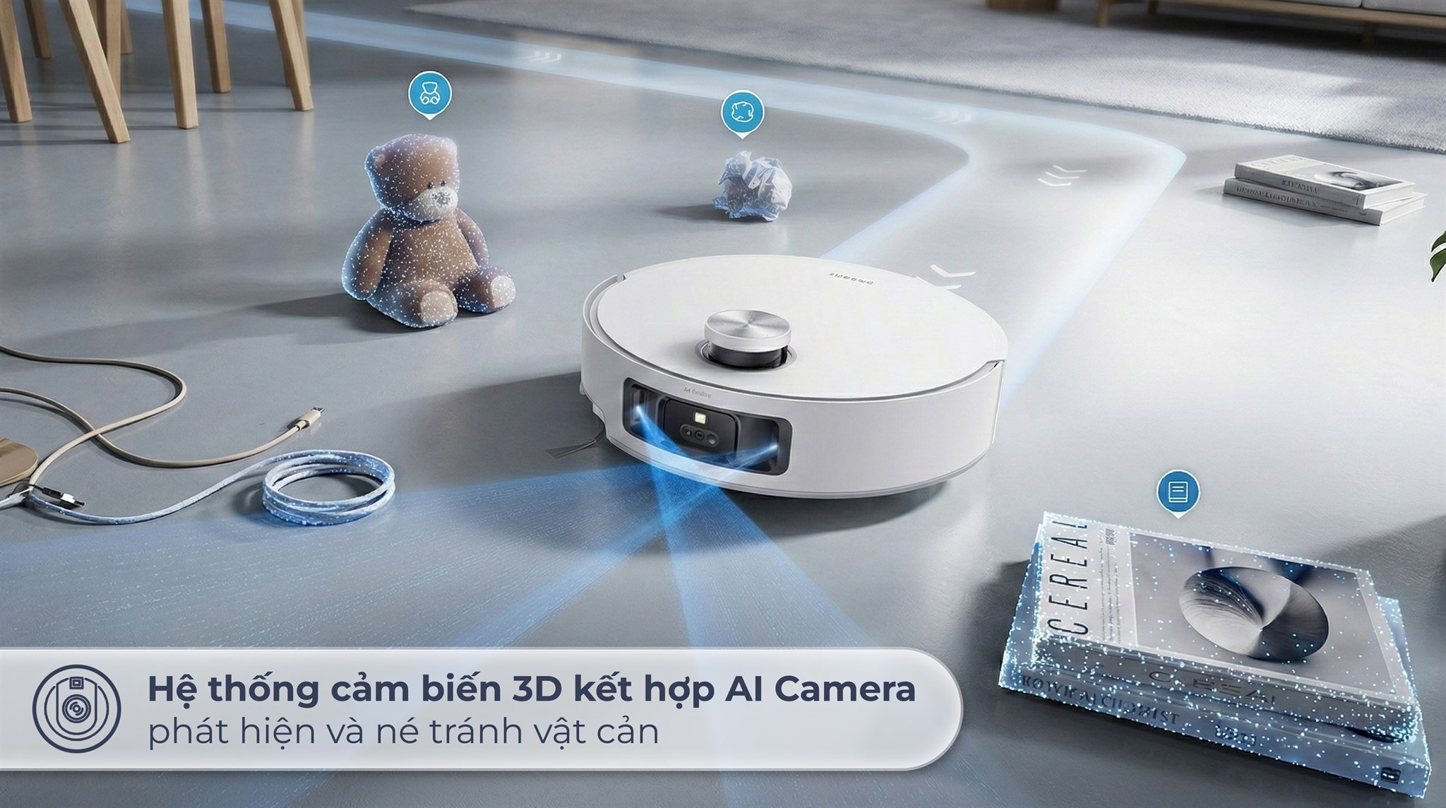 Robot hút bụi lau nhà Dreame Aqua 10 Roller Trắng