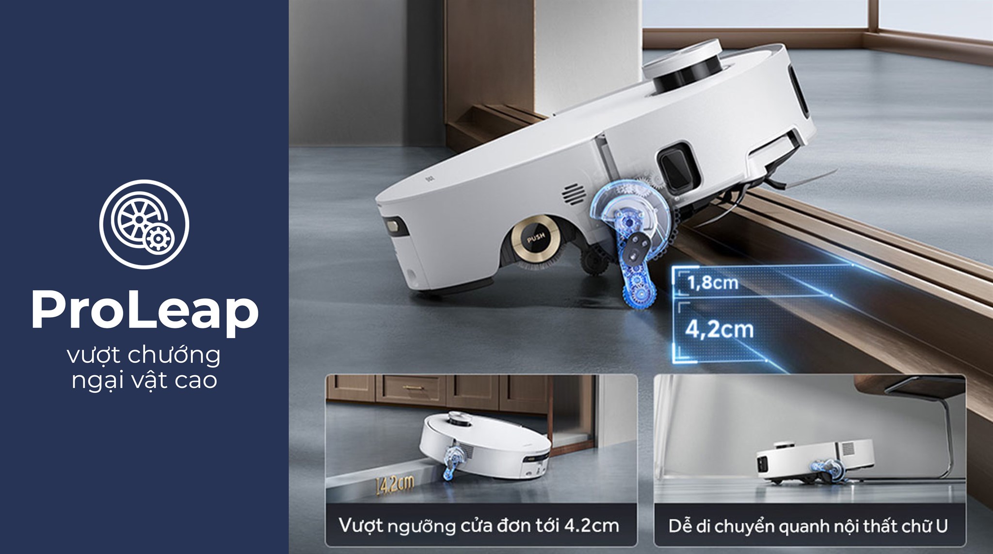 Robot hút bụi lau nhà Dreame Aqua 10 Roller Trắng