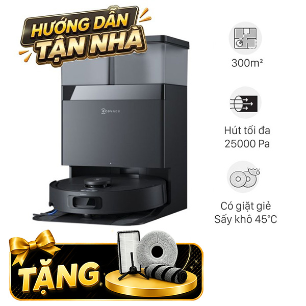 Robot hút bụi lau nhà Ecovacs T30C Prime Omni Đen
