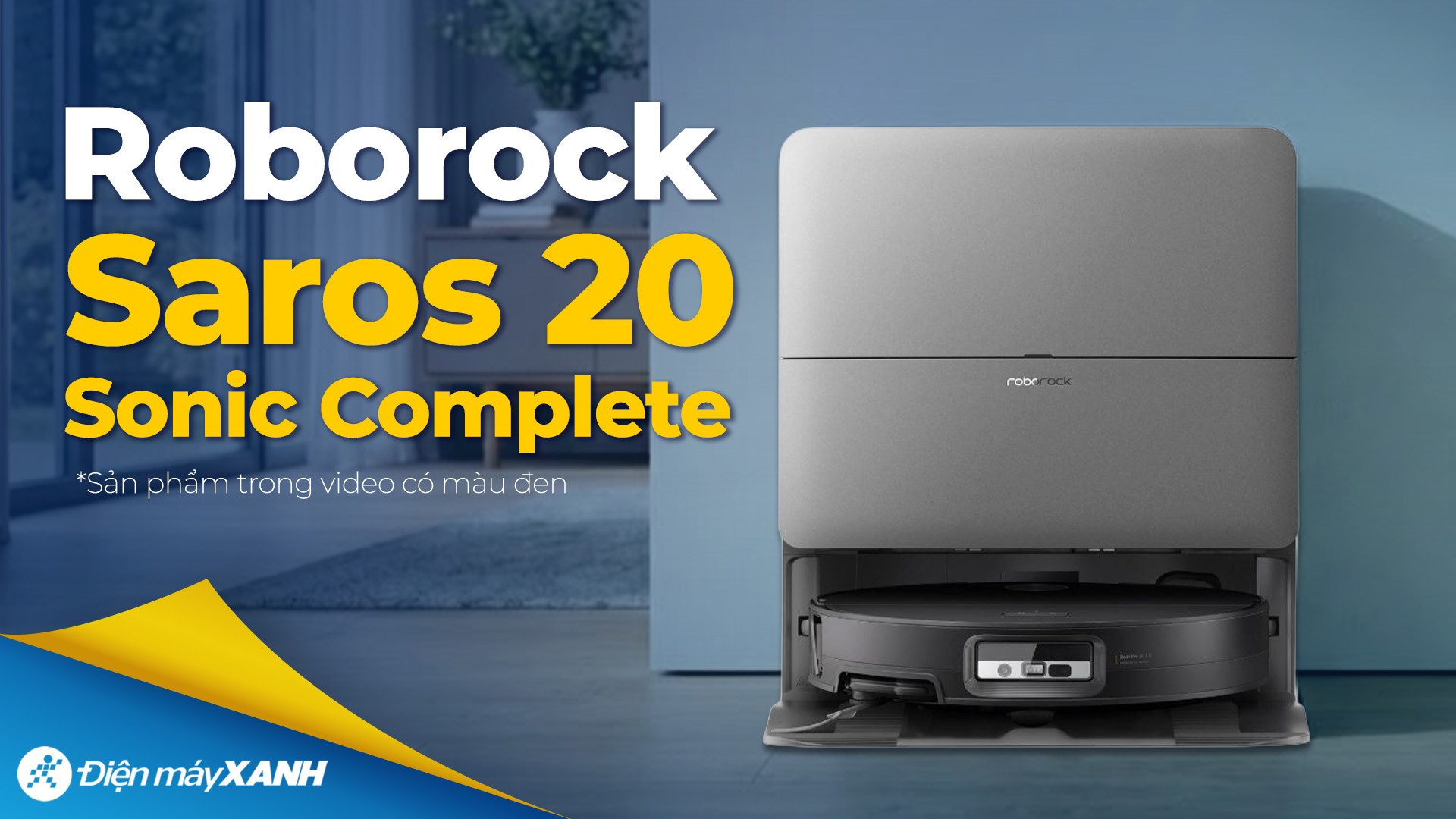 Robot hút bụi lau nhà Roborock Saros 20 Sonic Complete - Đen