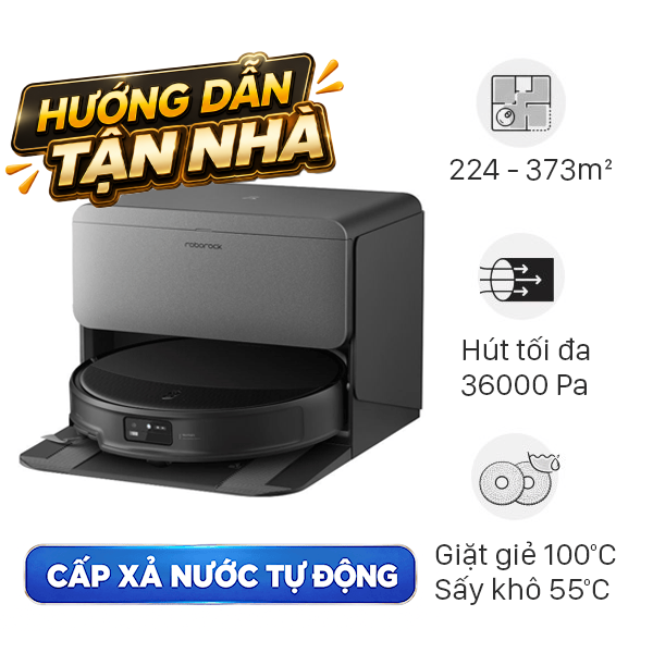 Robot hút bụi lau nhà Roborock Saros 20 Auto - Đen
