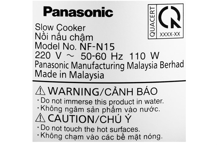 Nồi nấu chậm Panasonic 1.5 lít NF-N15SRA Màu Trắng