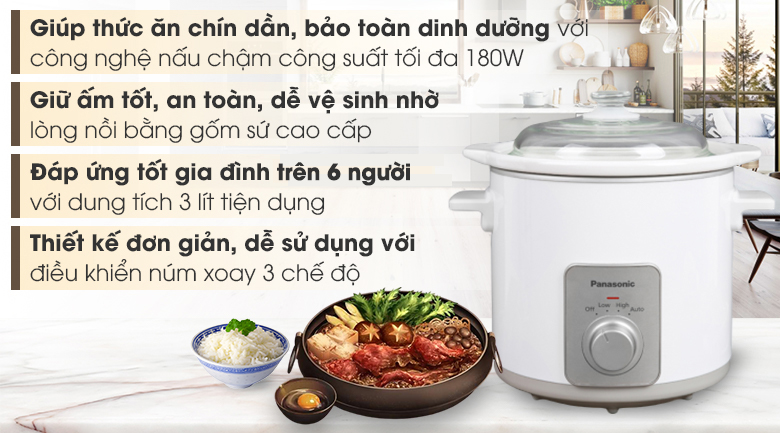 Nồi nấu chậm Panasonic 3 lít NF-N30ASRA