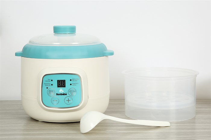 Nồi nấu chậm Bonbébé 0.8 lít BB-37 Màu Xanh da trời