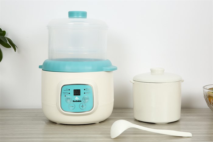 Nồi nấu chậm Bonbébé 0.8 lít BB-37 Màu Xanh da trời