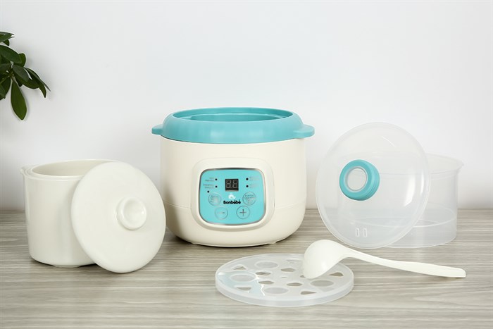 Nồi nấu chậm Bonbébé 0.8 lít BB-37 Màu Xanh da trời