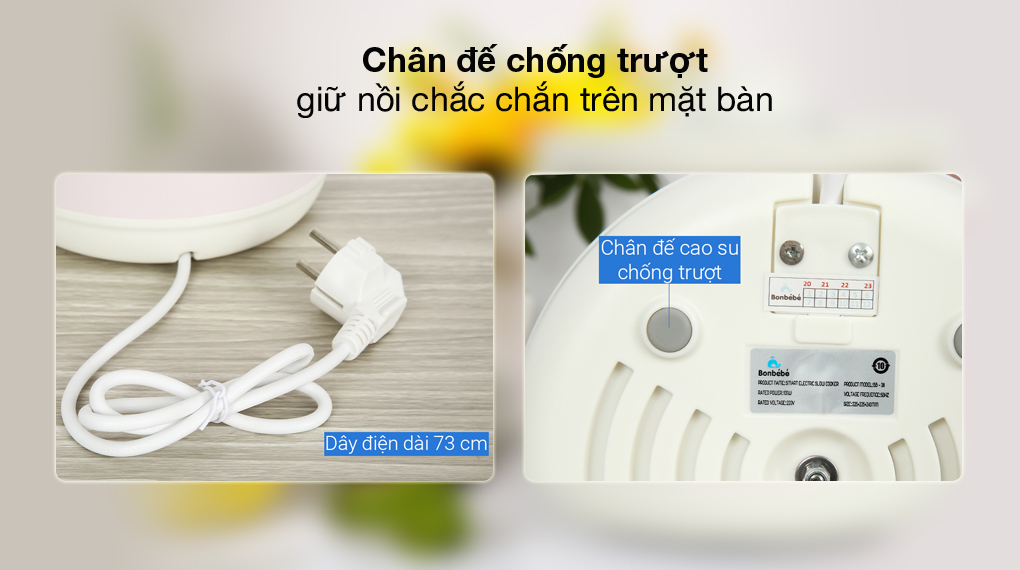 Nồi nấu chậm Bonbébé 1 lít BB-38 Hồng