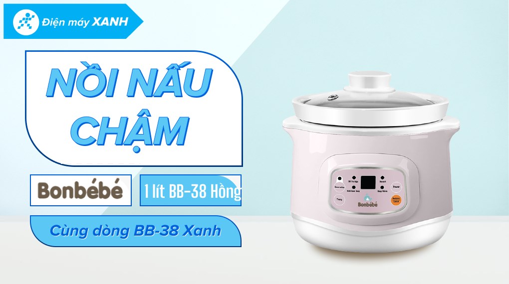 Nồi nấu chậm Bonbébé 1 lít BB-38 Hồng