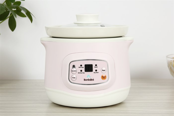 Nồi nấu chậm Bonbébé 1 lít BB-38 Hồng Màu Hồng