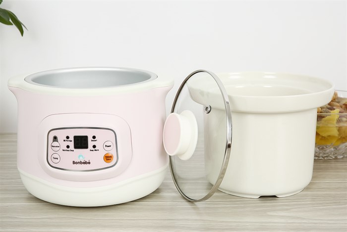 Nồi nấu chậm Bonbébé 1 lít BB-38 Hồng Màu Hồng