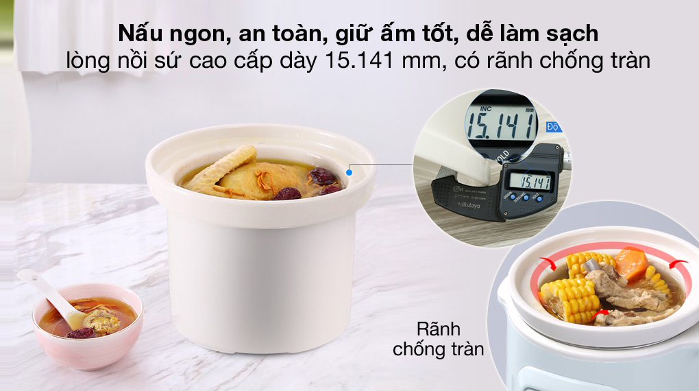 Nồi nấu chậm Bonbébé 1 lít BB-38 Xanh