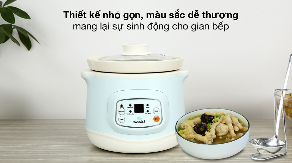 Nồi nấu chậm Bonbébé 1 lít BB-38 Xanh