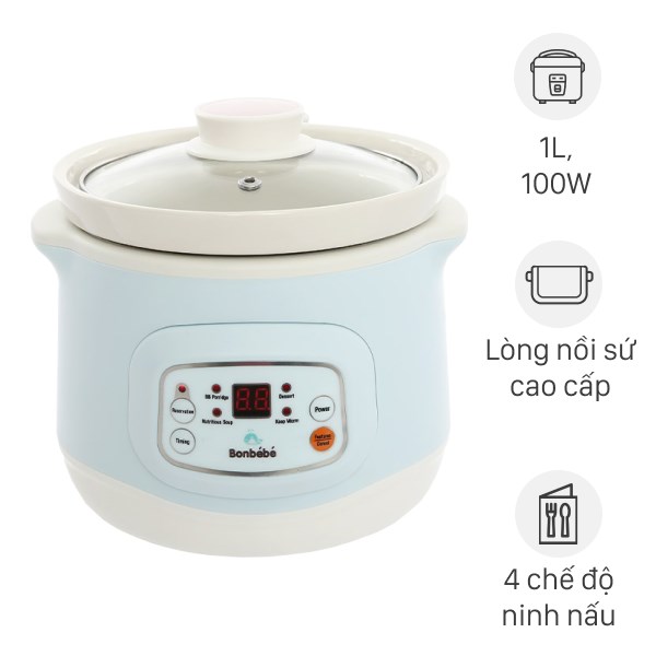 Nồi nấu chậm Bonbébé 1 lít BB-38 Xanh