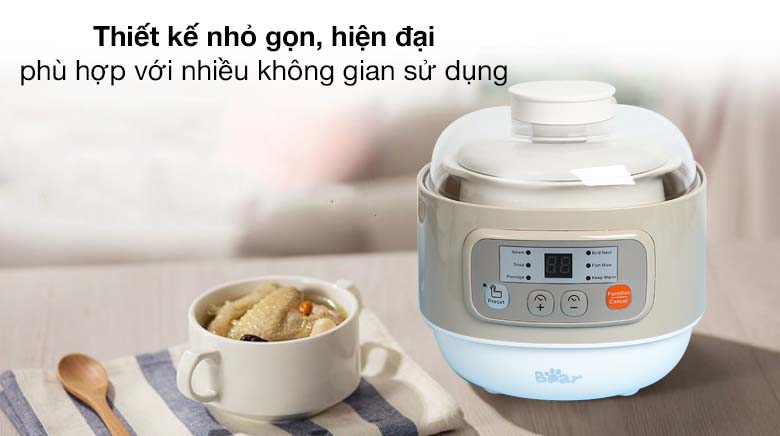 Thiết kế sang trọng - Nồi nấu chậm Bear 0.8 lít DDZ-A08D1