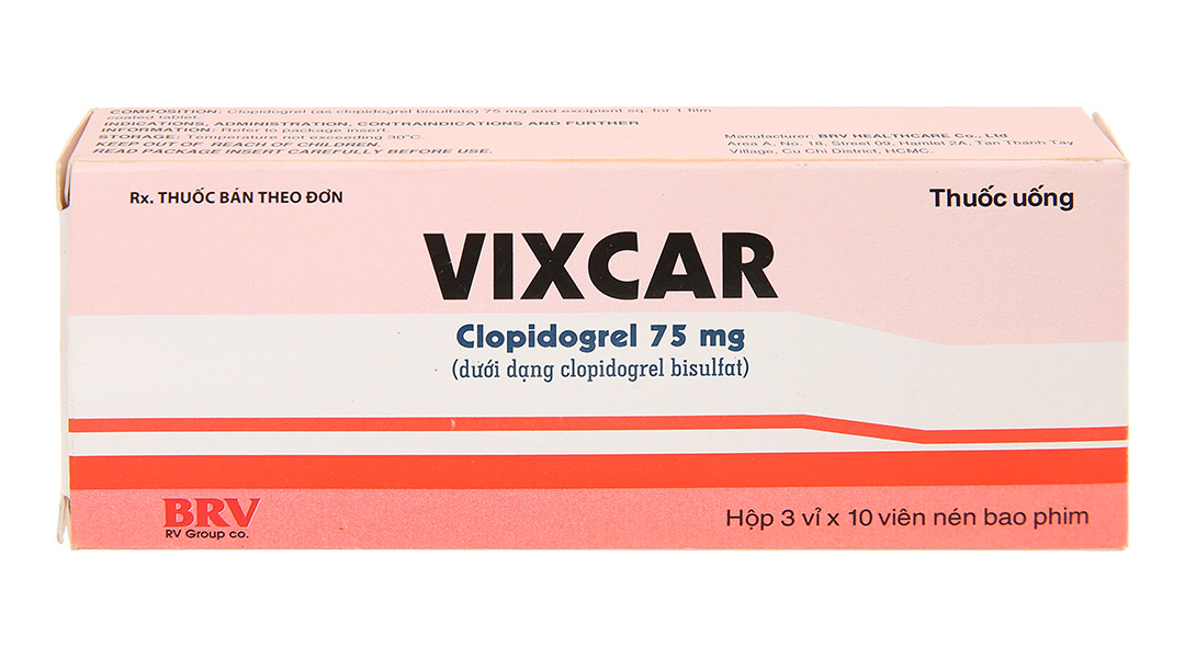 Vixcar 75mg phòng huyết khối, đột quỵ