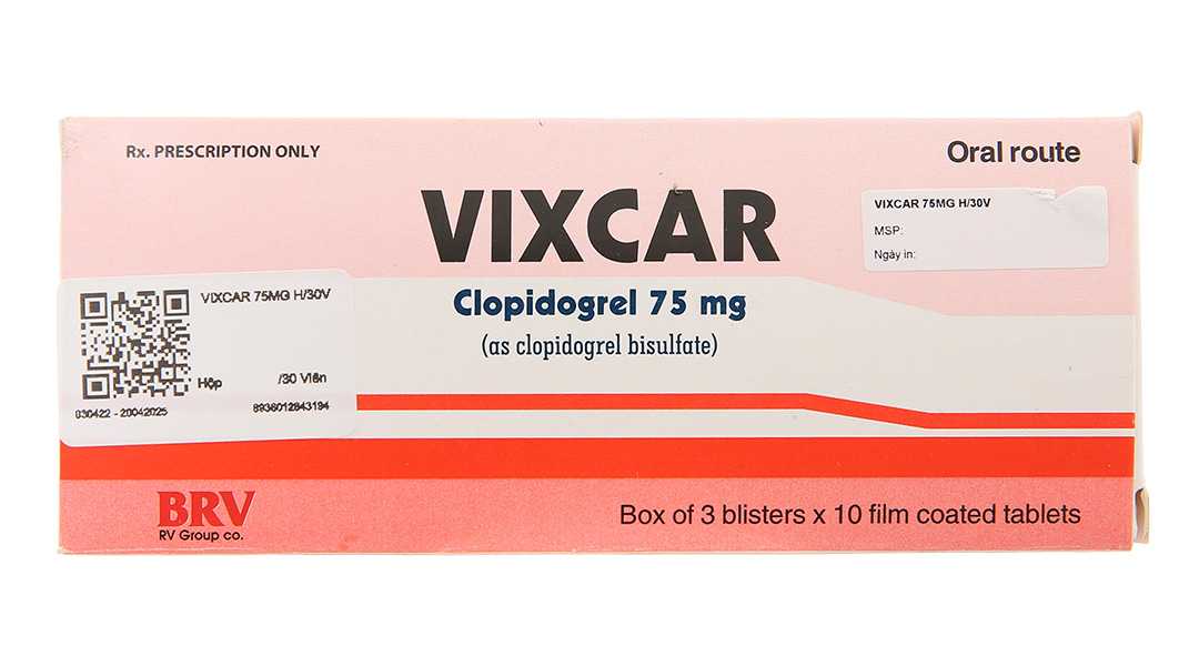 Vixcar 75mg phòng huyết khối, đột quỵ