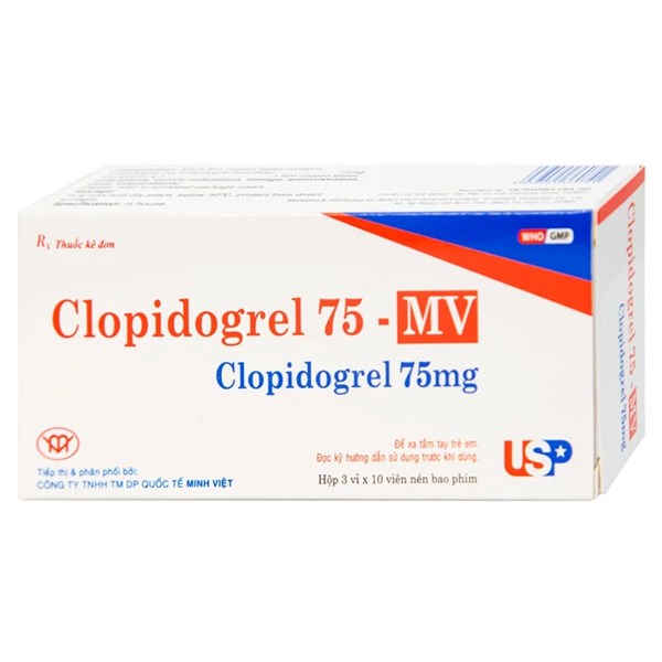 Clopidogrel 75 - MV giảm hay dự phòng huyết khối do xơ vữa động mạch