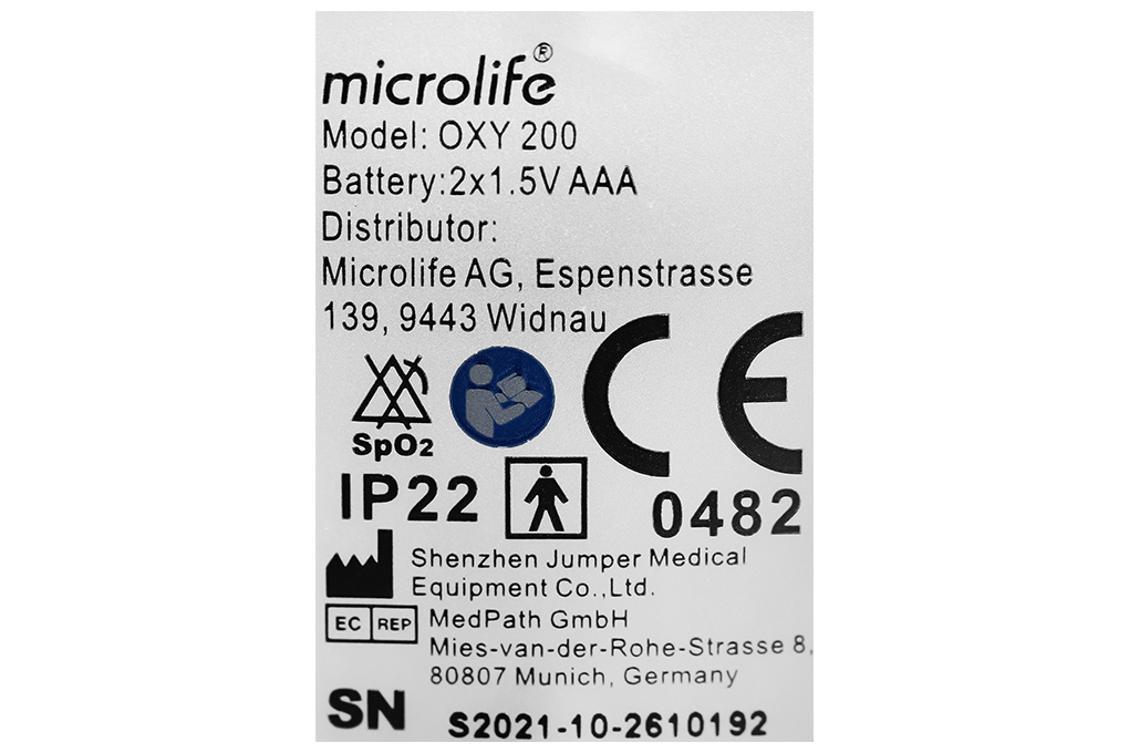 Máy đo nồng độ oxy trong máu SpO2 Microlife Oxy 200