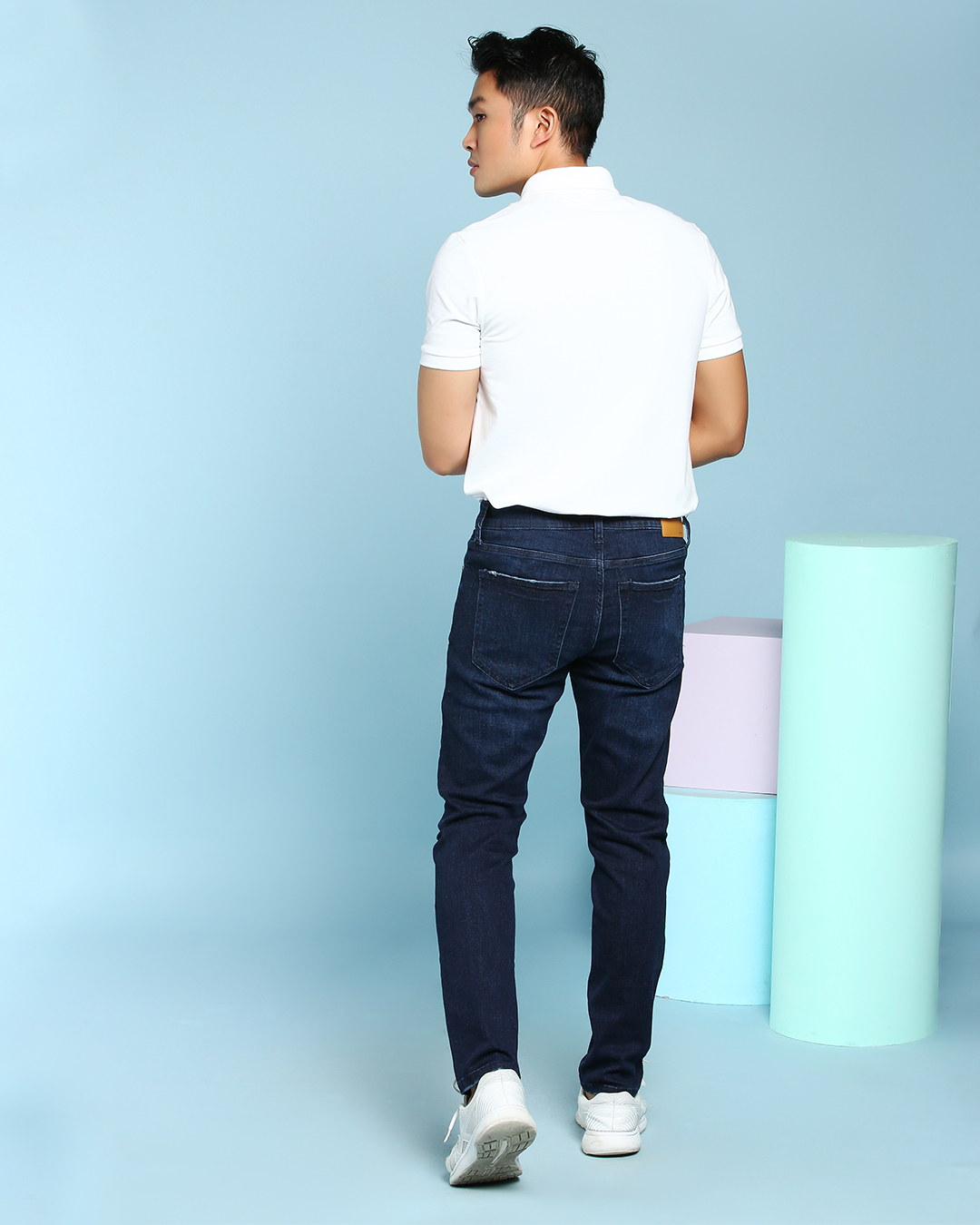 Quần jeans nam slim fit AVAFashion TNCTL - Xanh - dark