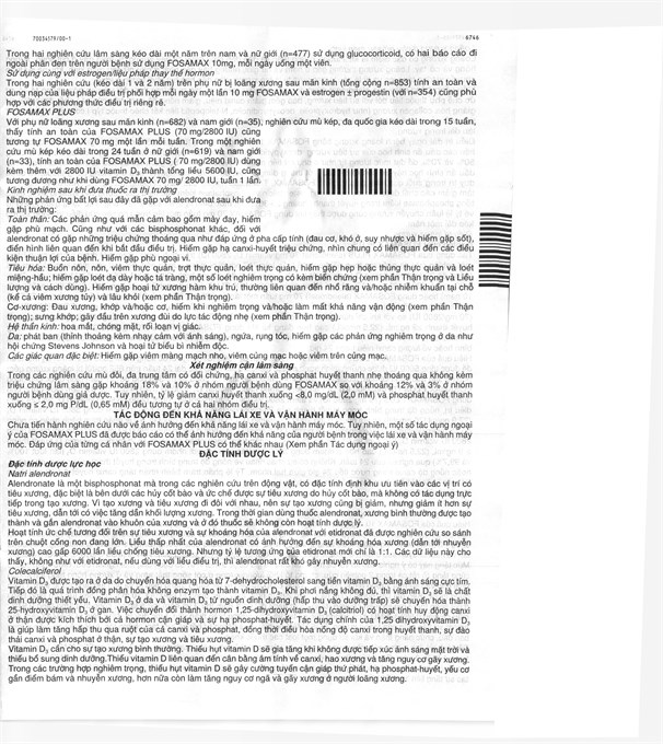 Fosamax Plus 70mg/5600IU trị loãng xương