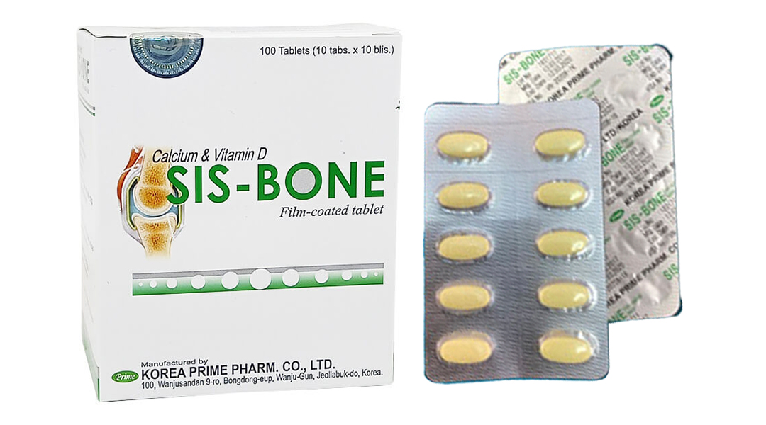 Sis-Bone hộp 100 viên ngừa còi xương, loãng xương-Nhà thuốc An Khang