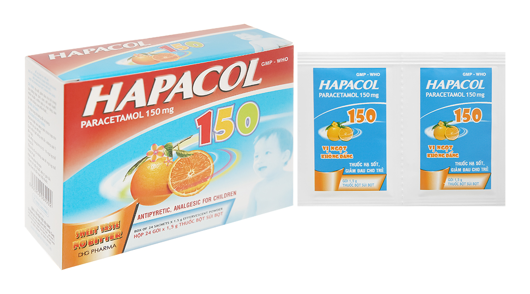 Bột sủi Hapacol 150 giảm đau, hạ sốt (24 gói x 1.5g) - 05/2024 ...