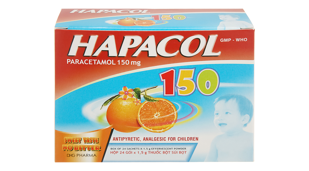 Bột sủi Hapacol 150 giảm đau, hạ sốt