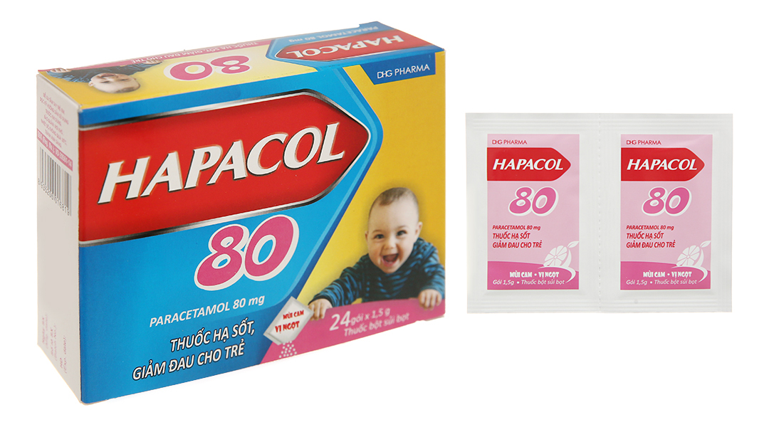 Bột sủi Hapacol 80 giảm đau, hạ sốt cho trẻ (24 gói x 1.5g) - 05 ...