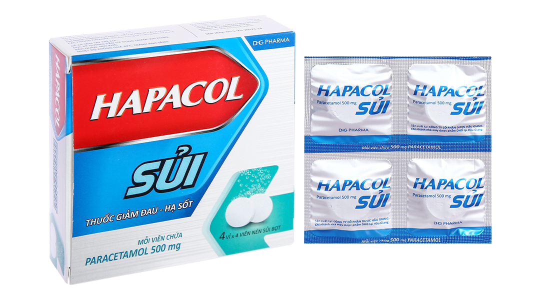 Hapacol Sủi 500mg giảm đau, hạ sốt (4 vỉ x 4 viên) - 04/2024 ...