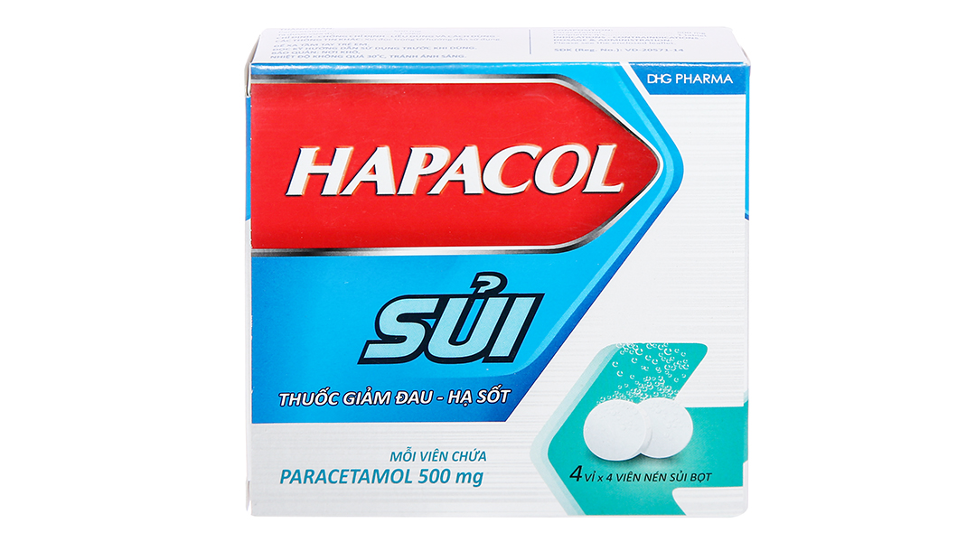 Hapacol Sủi 500mg giảm đau, hạ sốt