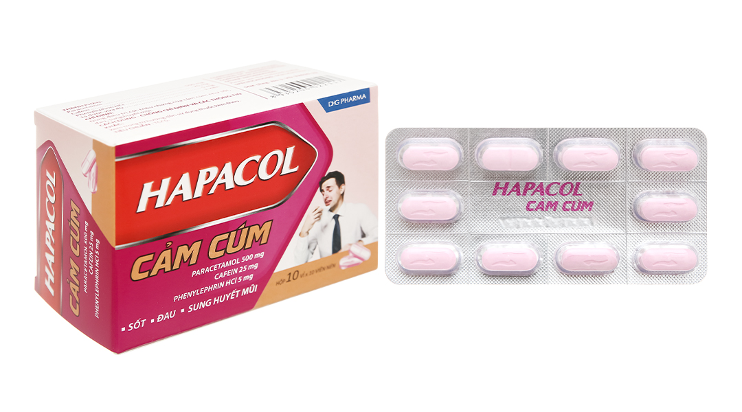 Hapacol Cảm Cúm trị các triệu chứng sốt, đau, sung huyết mũi (10 ...
