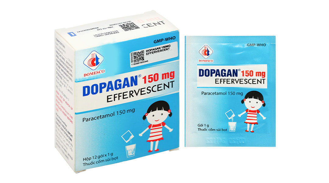 Thuốc cốm Dopagan 150mg Effervescent giảm đau, hạ sốt